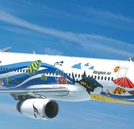 Airbus von Bangkok Airways: Probleme im Grenzgebiet.