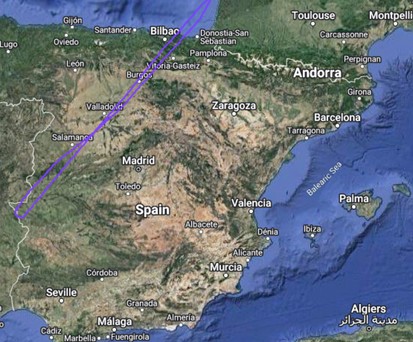 Die Flugroute von DE1456 am 3. Juni 2023: Zurück nach Düsseldorf.