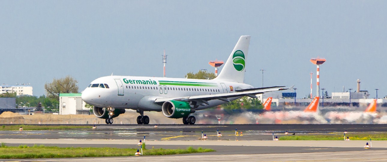 Flieger von Germania: Geht nie mehr in grün-weißer Lackierung in die Luft.