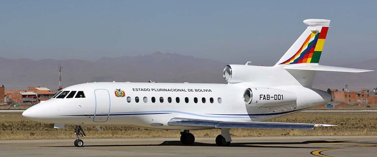 Dassault Falcon 900 der bolivianischen Regierung: Einer von zwei Staatsflieger des Landes.