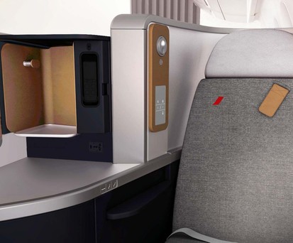 Sitz der neuen Business-Klasse der speziellen Ferien-Boeing 777 von Air France: Mit 14 Plätzen bleibt die Zahl der Sitzplätze dort gleich.