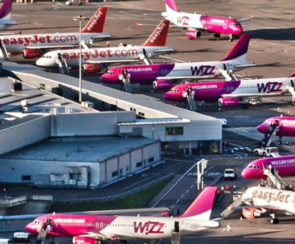 Wizz Air in London Luton: Jetzt will der Billigflieger hier einen Airbus stationieren.