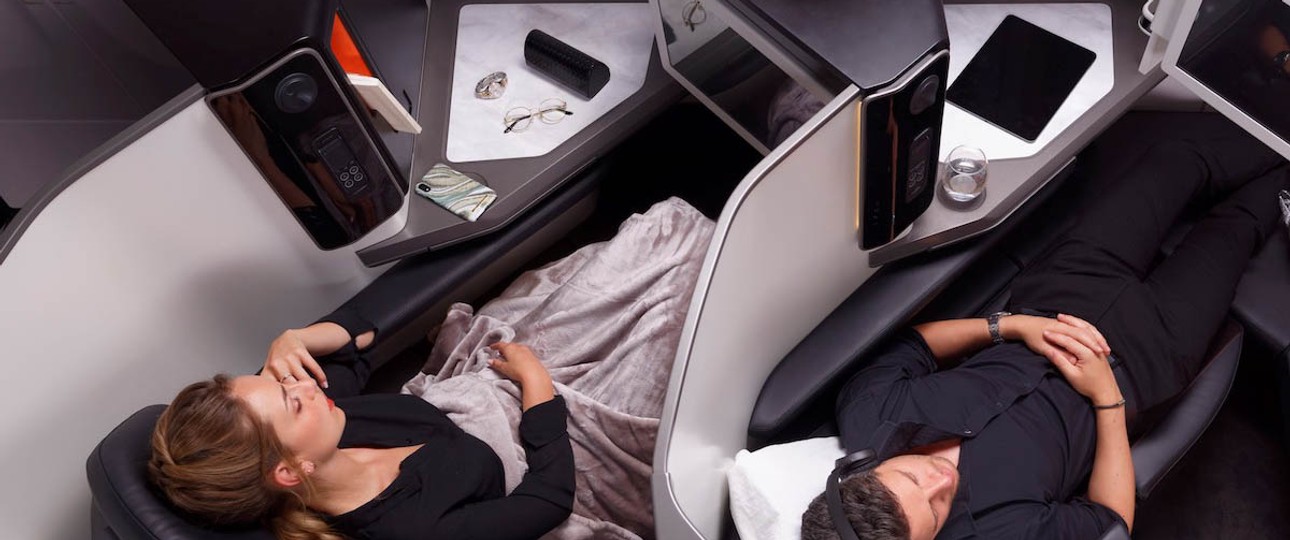 Opera-Sitz von Stelia: Die Airbus-Tochter hat den Business-Class-Sitz für Schmalrumpfflieger wie den A321 entwickelt.