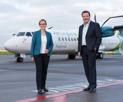 Aer-Lingus-Chefin Lynne Embleton und Emerald-Chef und -Eigentümer Conor McCarthy: «Große Chancen».