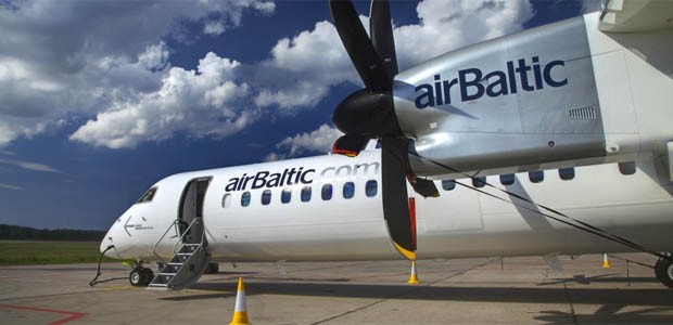 Bombardier Q400 von Air Baltic: Neu in Deutschland unterwegs.