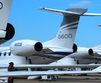 Gulfstream-Jets an der Ebace 2018 in Genf: G500 und G600 sind die beiden Neuen.