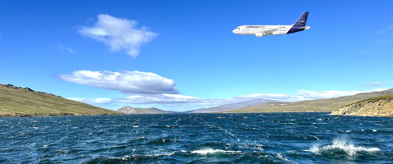 Airbus A319 von Lufthansa City Airlines (Montage): Neuorganisation be Bodendiensten.