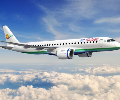 Darstellung einer Embraer E190-E2 in den Farben von Air Kiribati: Die Fluglinie will ausbauen.