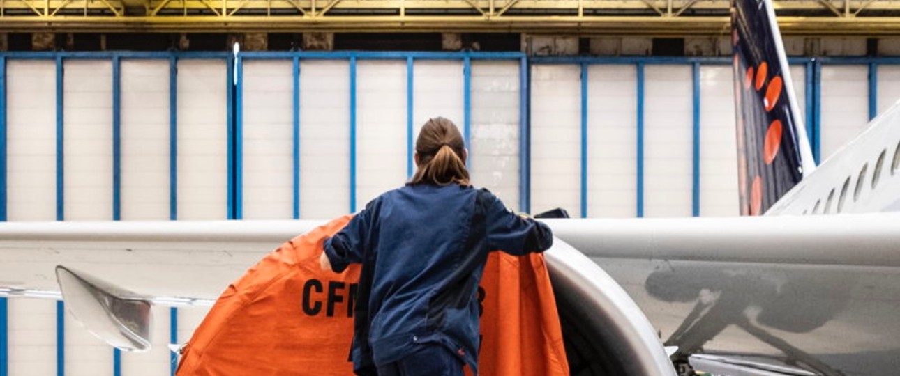 Hangar von Brussels Airlines: Die geparkten FLieger werden wieder startklar gemacht.