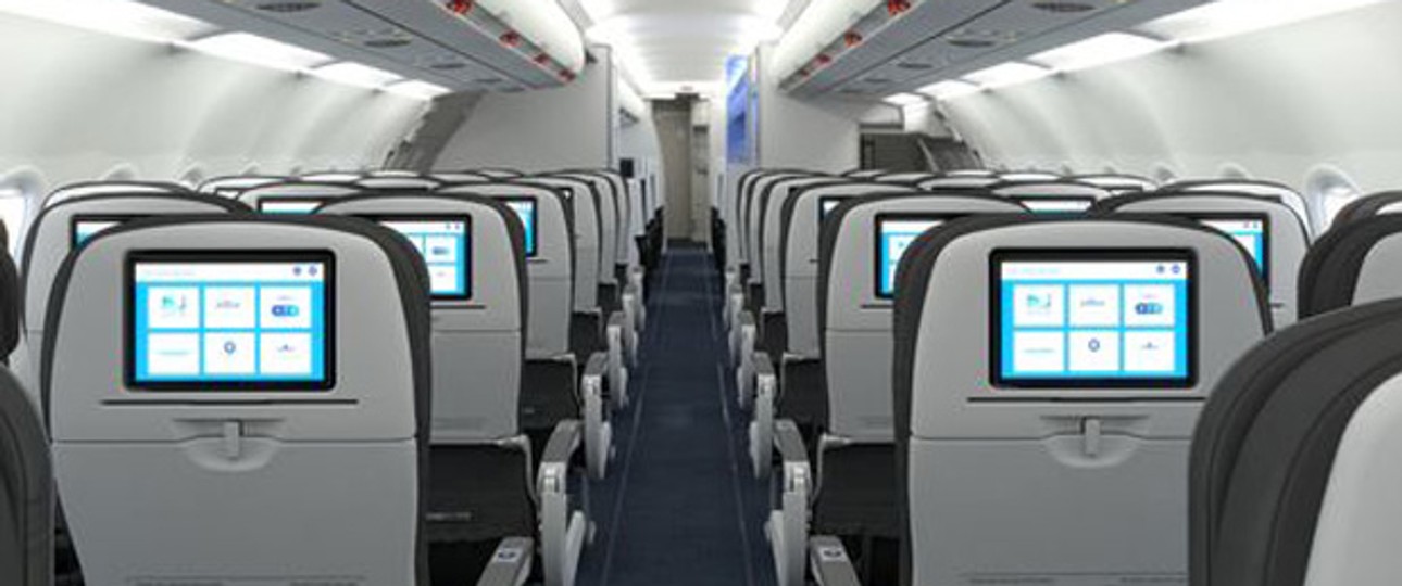 Jetblue-Kabine: Bald mit Amazon Prime.