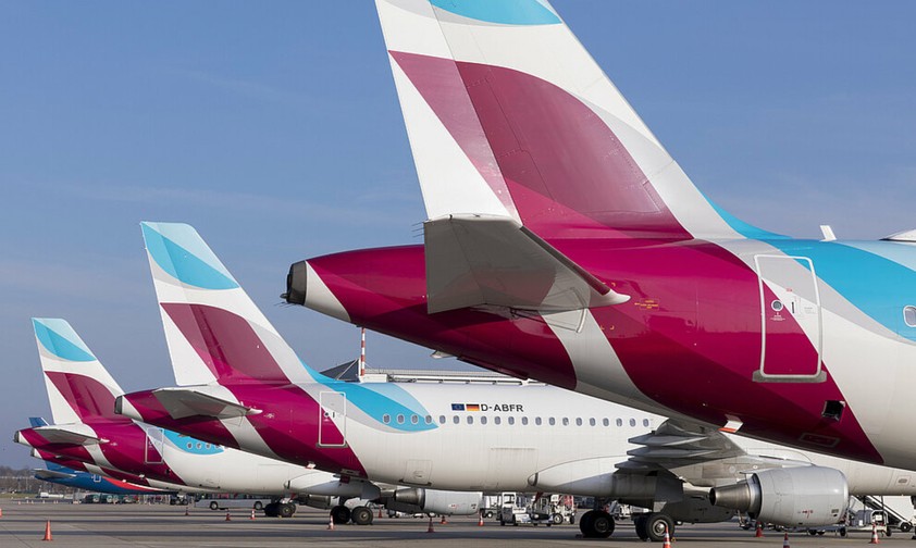 Eurowings-Flieger in Hamburg: Bald seltener unterwegs.