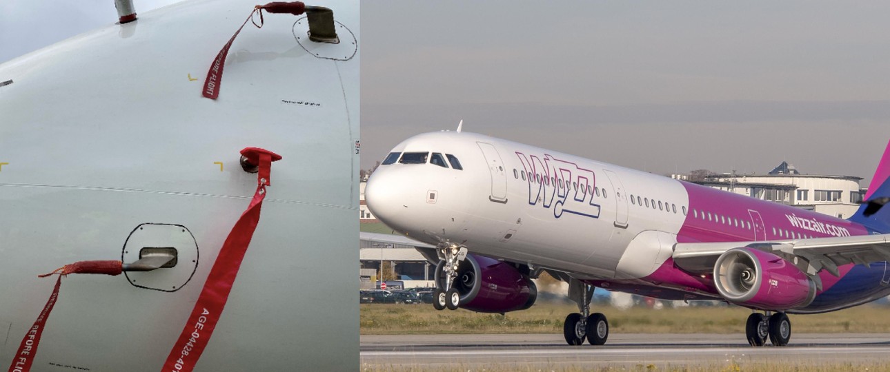 Abgedeckte Pitotrohre (an einer Embraer) und ein Airbus A321 von Wizz Air: Es gab Probleme.