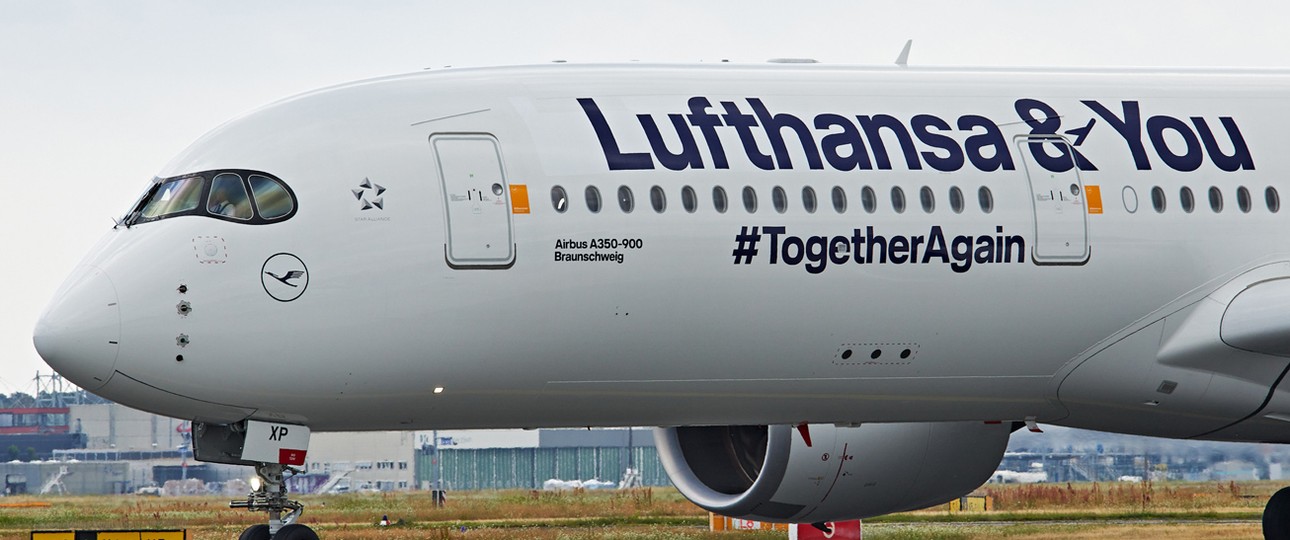 Airbus A350 von Lufthansa: Im Falle von China oft nicht «together again».