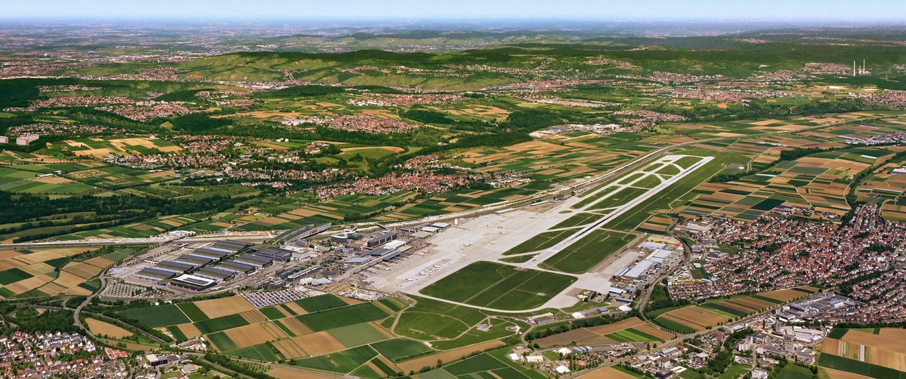 Blick auf den Flughafen Stuttgart: Bauchlandung sorgte für Ausfälle.