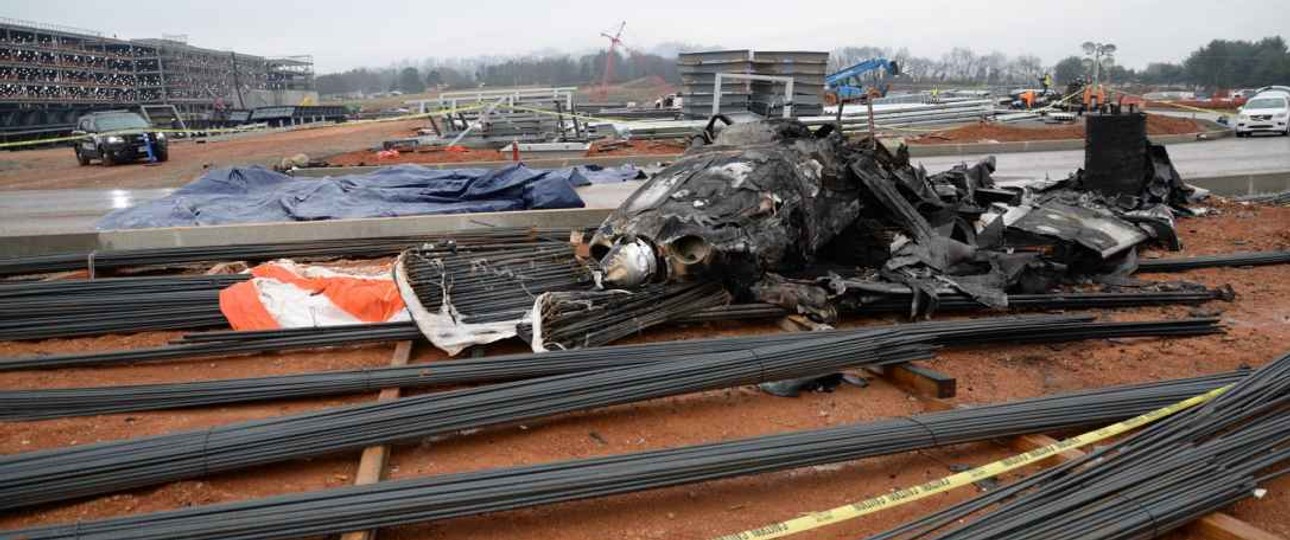 Das Wrack der sR22: Wirbelschleppen haben zum Absturz im Dezember 2021 geführt.
