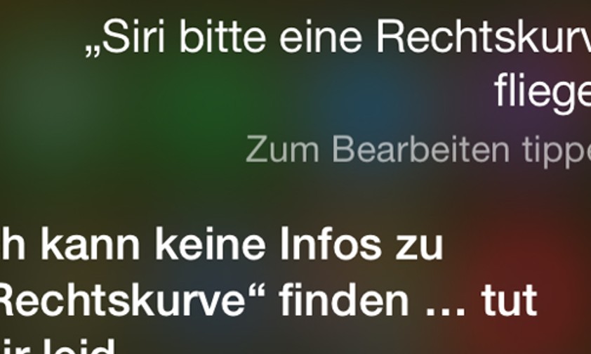 Apples Siri: Sie ist im Vergleich zur Cockpit-Technik sowas wie ein Primat. Und wir sind keine Piloten – daher ist unser Kommando bestimmt nicht das richtige.