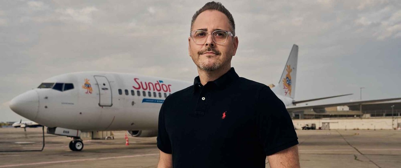 Sun D'Or-Chef Gal Gershon vor einem Jet: Fehlende Lieferslots begrenzen dieses Jahr das Wachstum.