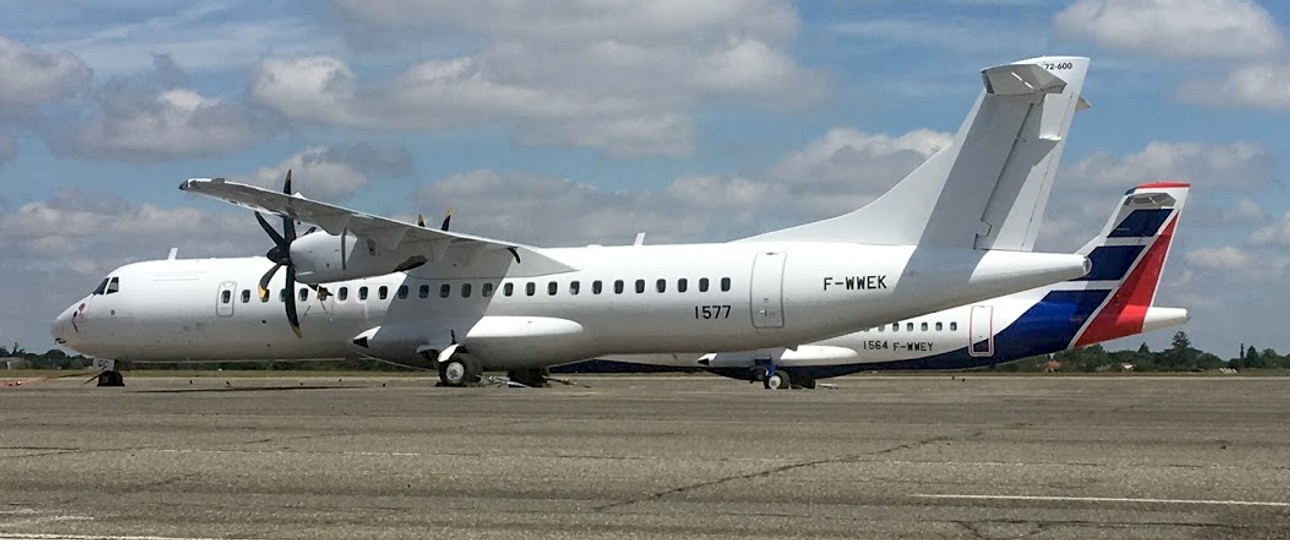 Die beiden ATR 72 in Toulouse: Eine Maschine ist bereits in den Farben von Cubana lackiert.