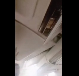Herabfallende Deckenverkleidung: Die passagiere waren in Panik.
