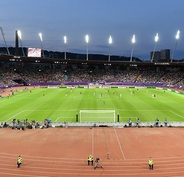 Stadion im Letzigrund in Zürich: Eines der Stadien der UEFA Frauenfußball-EM 2025.