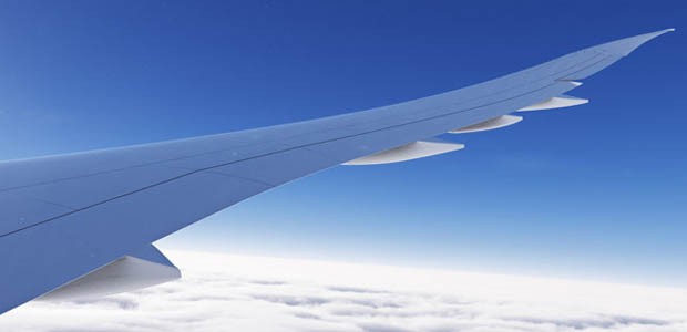 Tragfläche der Boeing 777X: Elegant geschwungen.