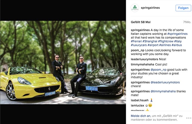 Auch teure Autos machen sich gut im Leben eines Spring-Piloten.