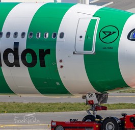 Der erste A330-900 von Condor trägt sein farbkleid bereits seit April.
