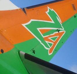 Heckflosse eine Maschine von Zest Air: Die Flieger bleiben am Boden.