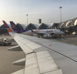 <strong>Rang 6: </strong>Singapur - Bangkok Suvarnabhumi (76.257 Sitzplätze). Hier zu sehen ist der Flughafen Bangkok Suvarnabhumi.