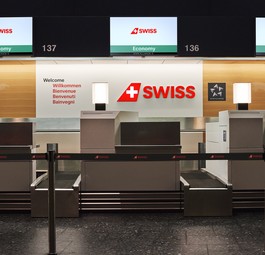 Neuer Look: Check-in-Schalter von Swiss.