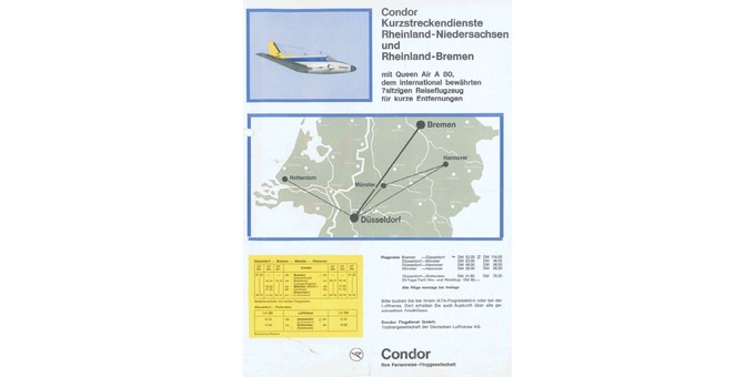 Das Regionalnetz von Condor 1964.