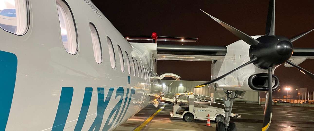 Eine Dash-8 von Luxair: Die Fluggesellschaft will subventionierte Flüge ab Slowenien.