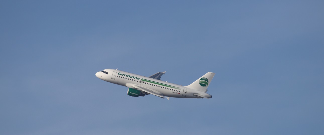 Airbus A319 von Germania: Die Fluggesellschaft baut in der Schweiz aus.