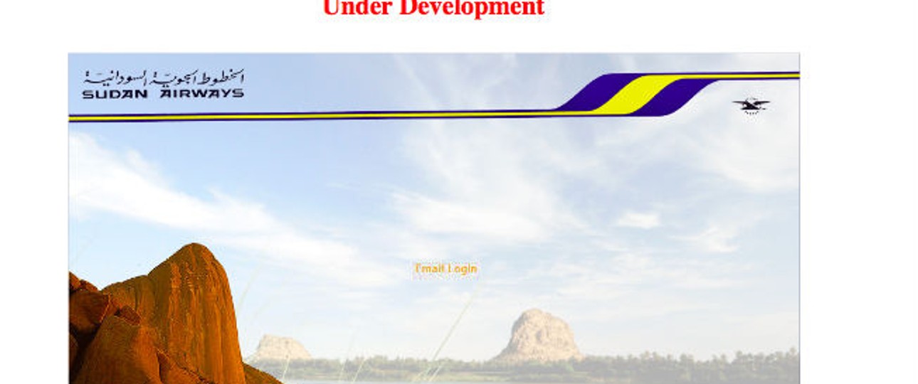 Webseite von Sudan Airways: Noch läuft nichts.