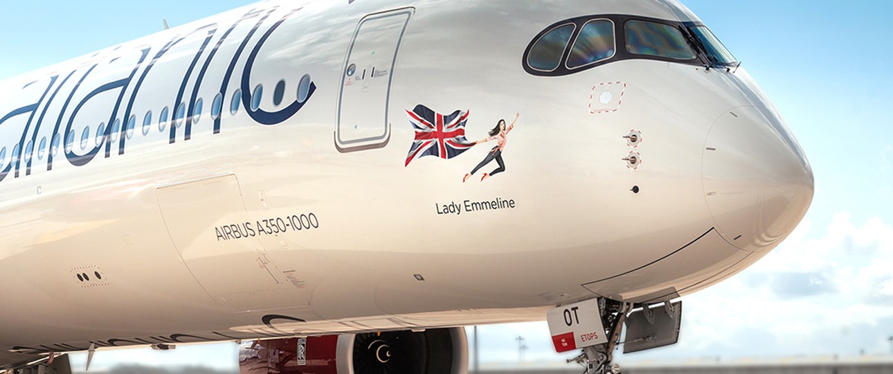 Airbus A350 von Virgin Atlantic: Die G-VLIB  bekommt den Namen Lady Emmeline.