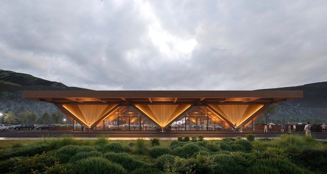 Das neue Terminal des Flughafens Mestia: Von einem georgischen Architekturbüro entworfen.