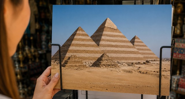 Pyramiden von Gizeh im neuen Look: Condor flog nicht im eigenen Design nach Kairo.
