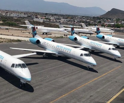 Flotte von United Nigeria: Mit Embraer E145 zu Inlandszielen.
