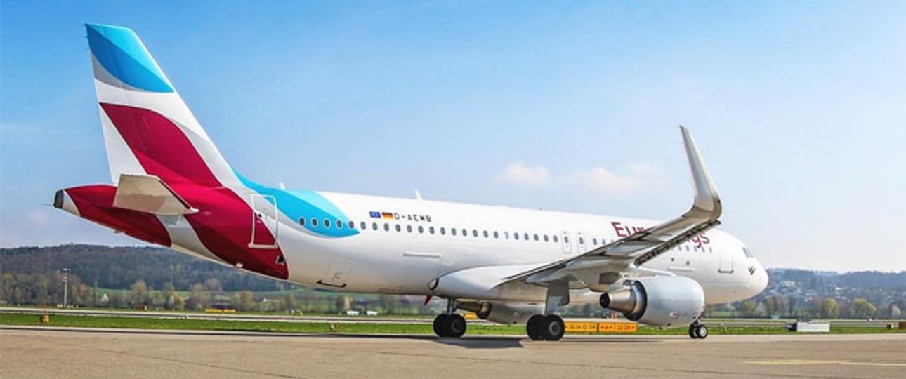 Airbus A320 von Eurowings: Nach Prag ausgewichen.