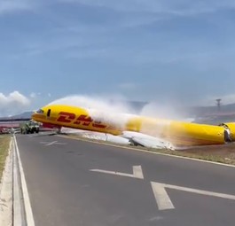 Boeing 757 von DHL bricht nach Landung in zwei Teile