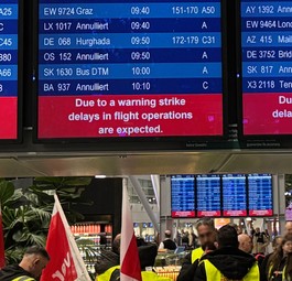 Verdi-Streik am Flughafen Düsseldorf im Februar: Die Gewerkschaft weitet die Streiks aus.