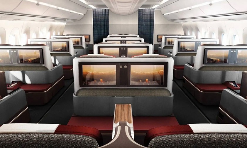 So sah es in den Airbus A350 von Latam aus: Die Kabine könnte bei Lufthansa vorerst drin bleiben.