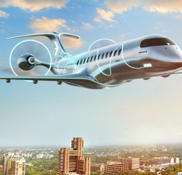 Der größte Energia-Flieger:  Die Energia H2 Gas Turbine wird mit Wasserstoff oder SAF angetrieben und fasst 35 bis 50 Reisende.