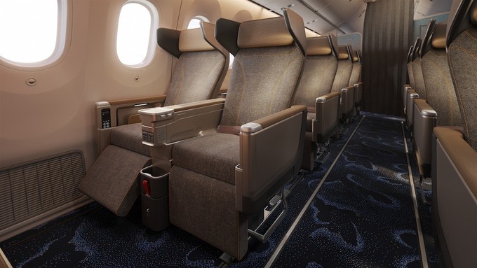 Die Sitze der neuen Premium Economy in der Boeing 787.