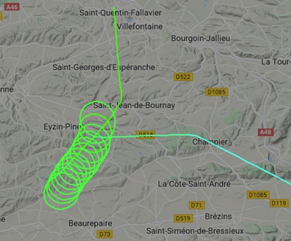 Flugbahn der OE-LWG am 14. April, zu sehen bei Flightradar 24.