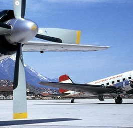 Austrian Airlines in den 60er Jahren am Flughafen Innsbruck: Lange Geschichte.