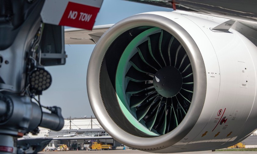 An einem Airbus A321 Neo: GTF-Triebwerk von Pratt &amp; Whitney.
