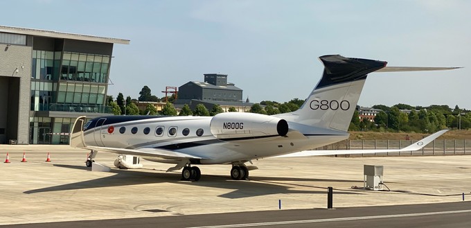 Ein derzeit noch rarer Vogel: Die erste Gulfstream G800 mit welcher der Businessjet-Hersteller Ende Juni den Erstflug des Modells absolvierte.