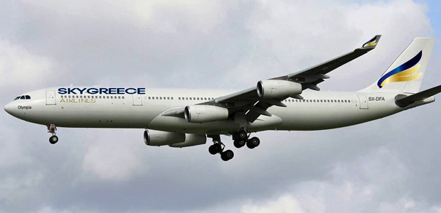 Airbus A340 von Skygreece (Montage): Flüge nach Nordamerika.