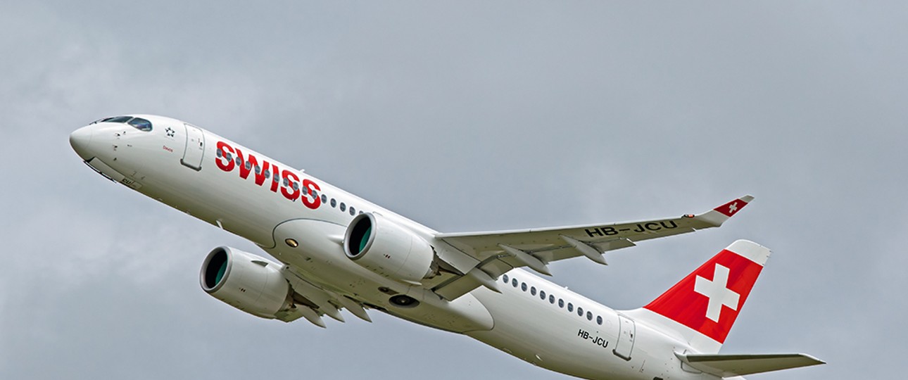 Wird noch oft abgebildet werden: Airbus A220 der Swiss.